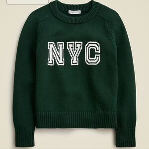 NWOT Crewcuts for J. Crew Kids/Women's intarsia heritage cotton crewneck sweater